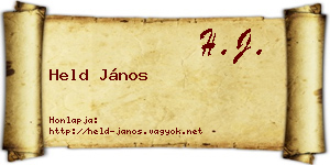 Held János névjegykártya